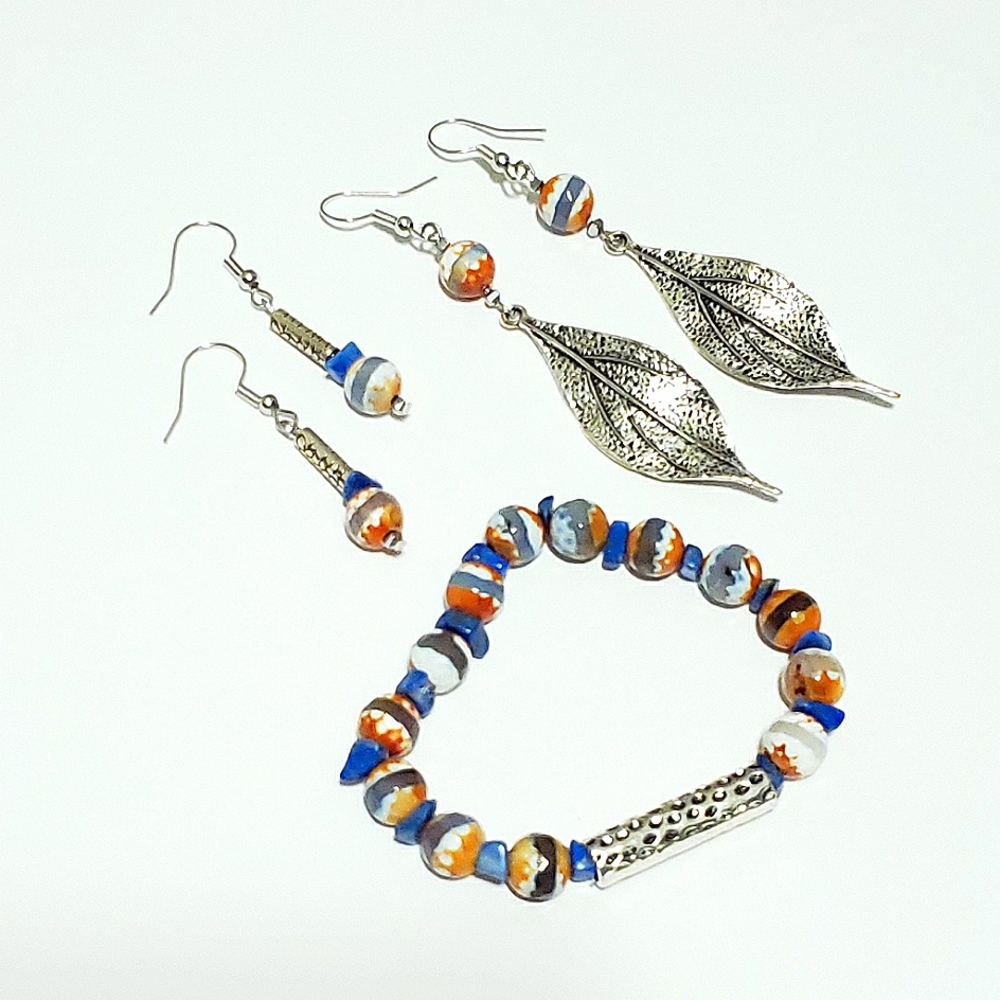 ❤ Handcrafted Beautiful Earrings and bracelet set